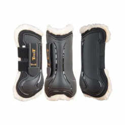 TdeT - Guêtres ouvertes Design avec doublure mouton noir x2 Best