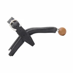 TdeT - Éperons en cuir avec embout en sphère bois junior Noir Online