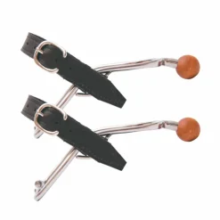 TdeT - Éperons en inox avec embout en sphère bois homme Gris New