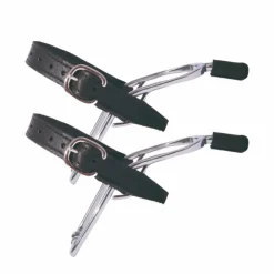 Best TdeT - Éperons en inox avec embout en cuir homme Gris