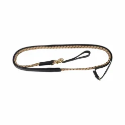Online TdeT - Rênes allemandes corde et cuir noir/beige