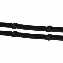TdeT - Rênes en caoutchouc micro-picots avec arrêtoirs intégrés Noir Best